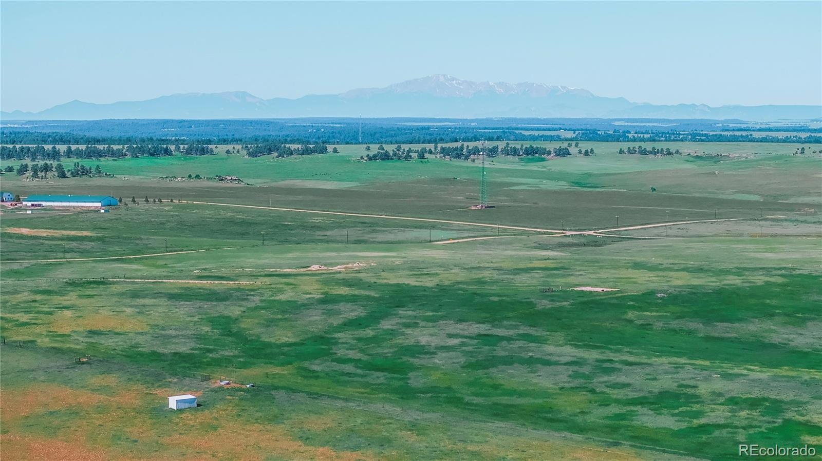Elbert County Colorado ranchland aerial view